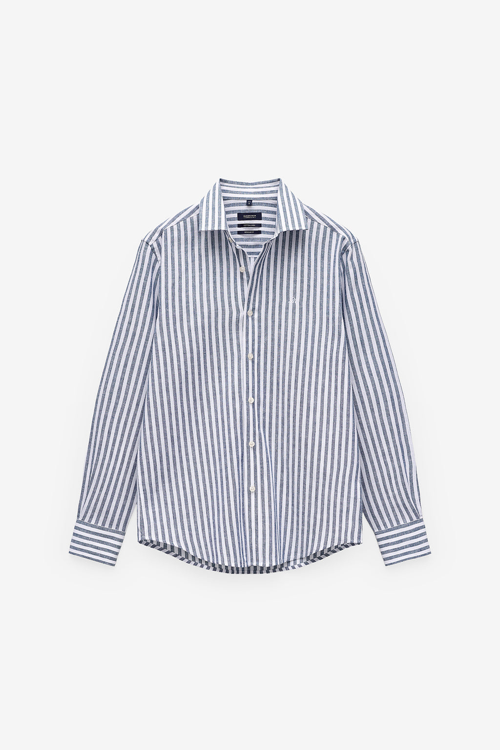 CAMISA ÀS RISCAS ALGODÃO E LINHO