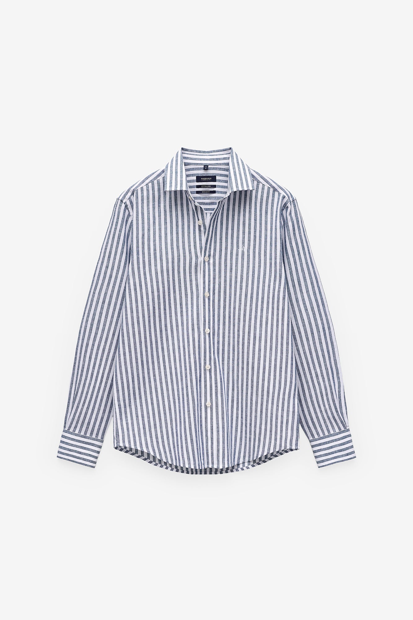 CAMISA ÀS RISCAS ALGODÃO E LINHO