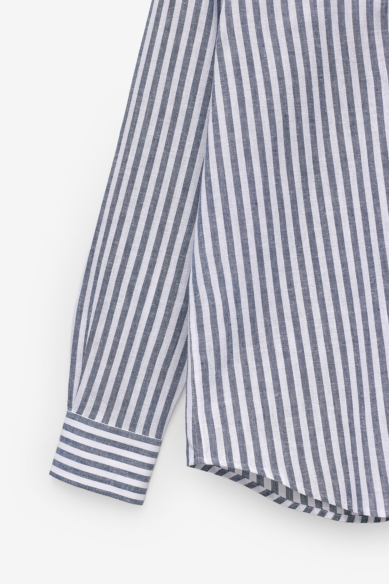 CAMISA ÀS RISCAS ALGODÃO E LINHO