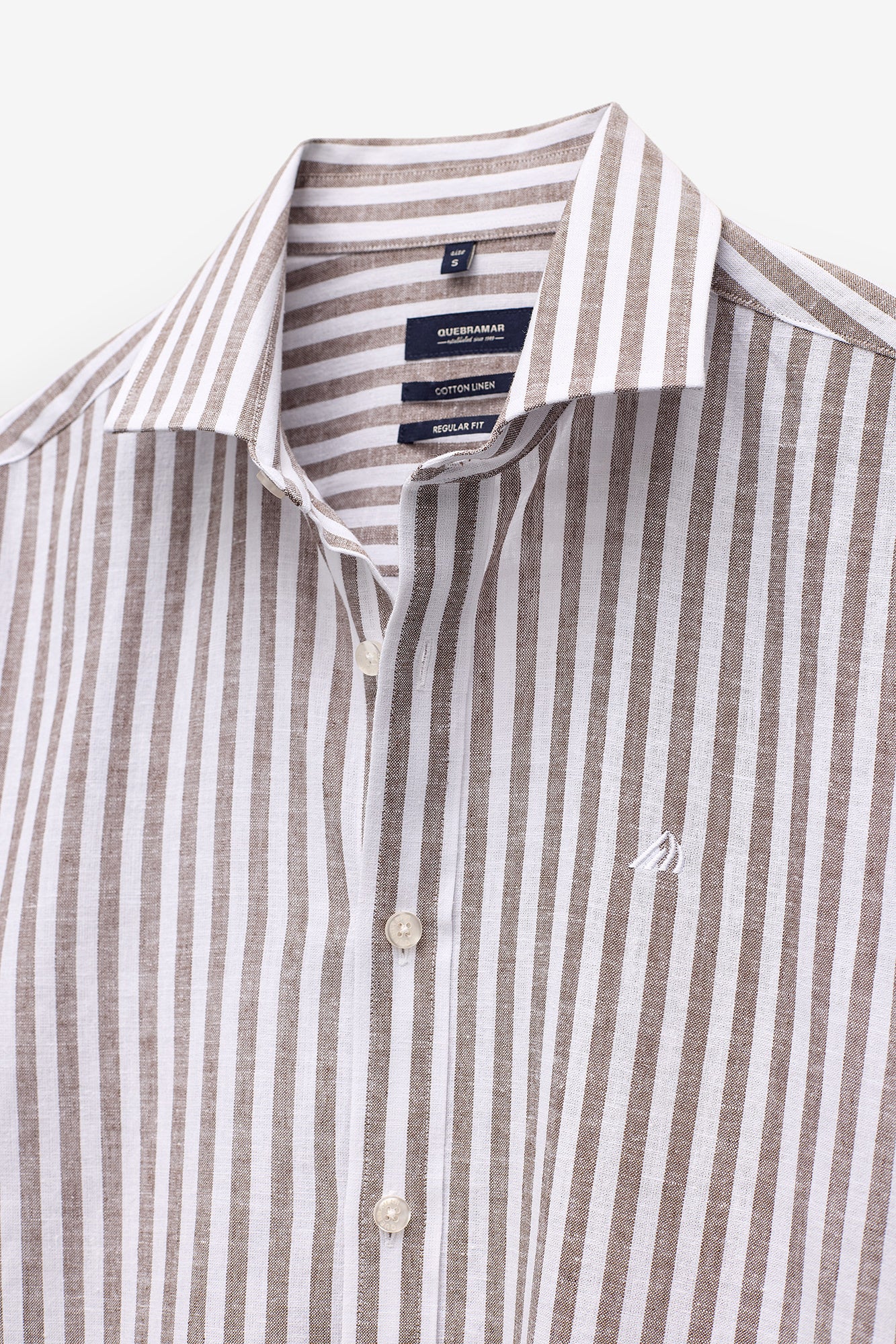 CAMISA ÀS RISCAS ALGODÃO E LINHO