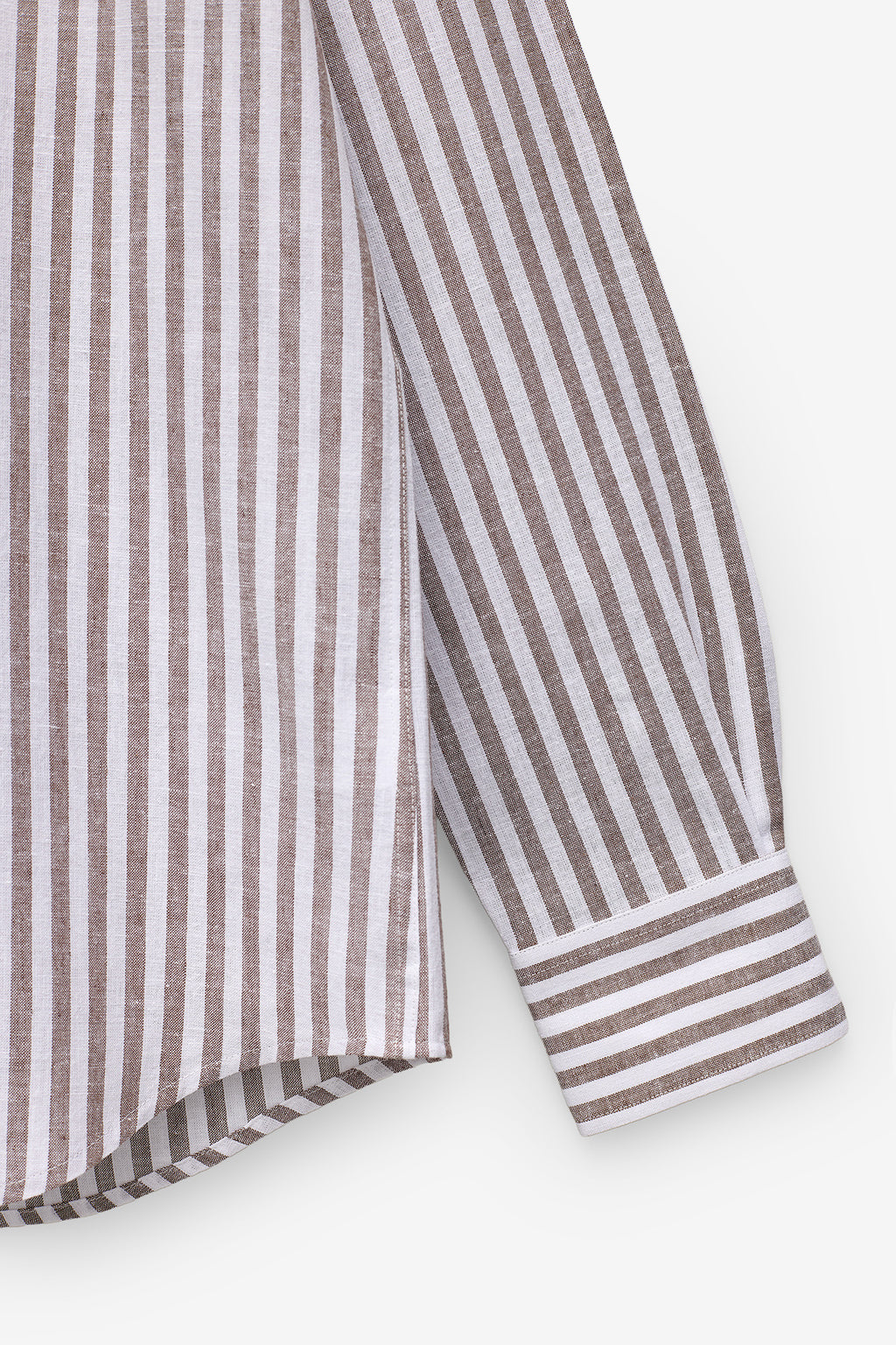 CAMISA ÀS RISCAS ALGODÃO E LINHO