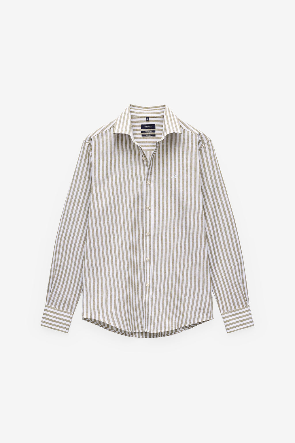 CAMISA ÀS RISCAS ALGODÃO E LINHO
