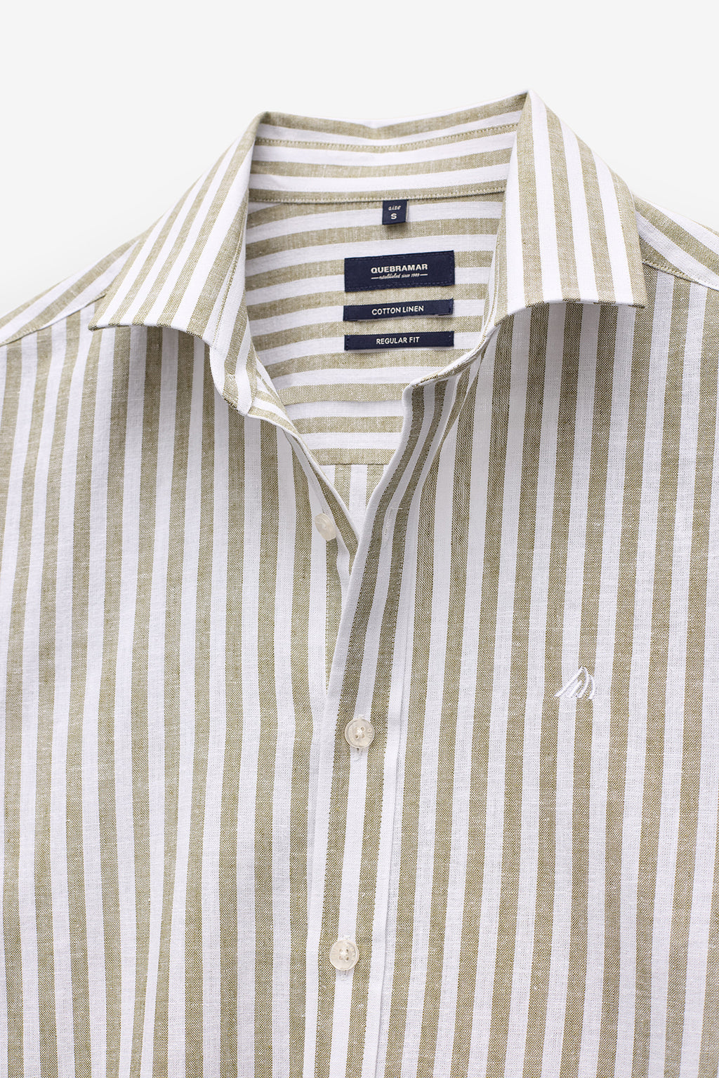 CAMISA ÀS RISCAS ALGODÃO E LINHO