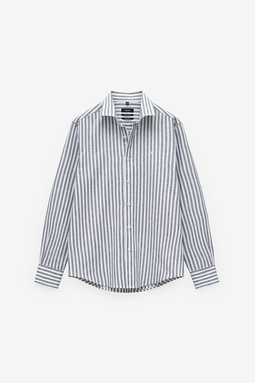 CAMISA ÀS RISCAS ALGODÃO E LINHO
