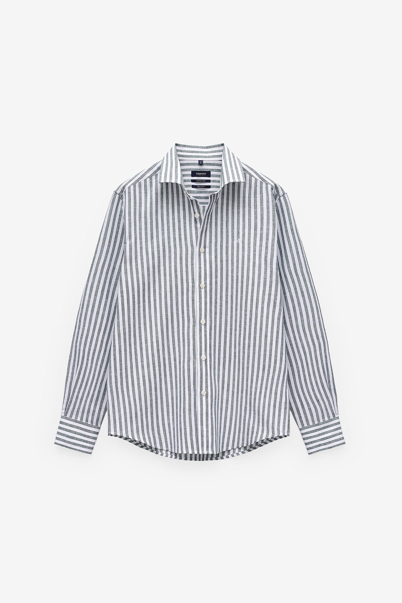 CAMISA ÀS RISCAS ALGODÃO E LINHO