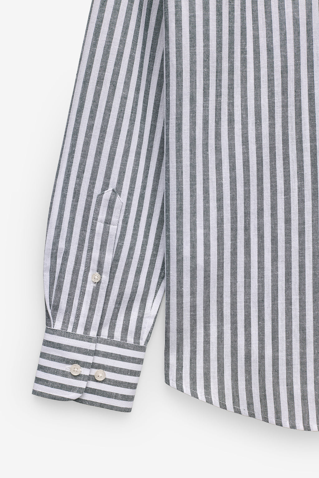 CAMISA ÀS RISCAS ALGODÃO E LINHO