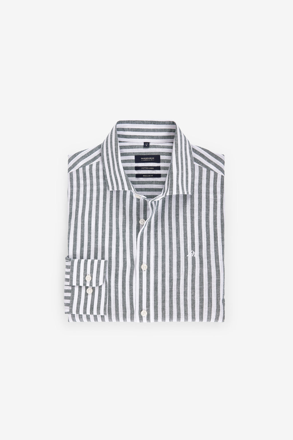 CAMISA ÀS RISCAS ALGODÃO E LINHO