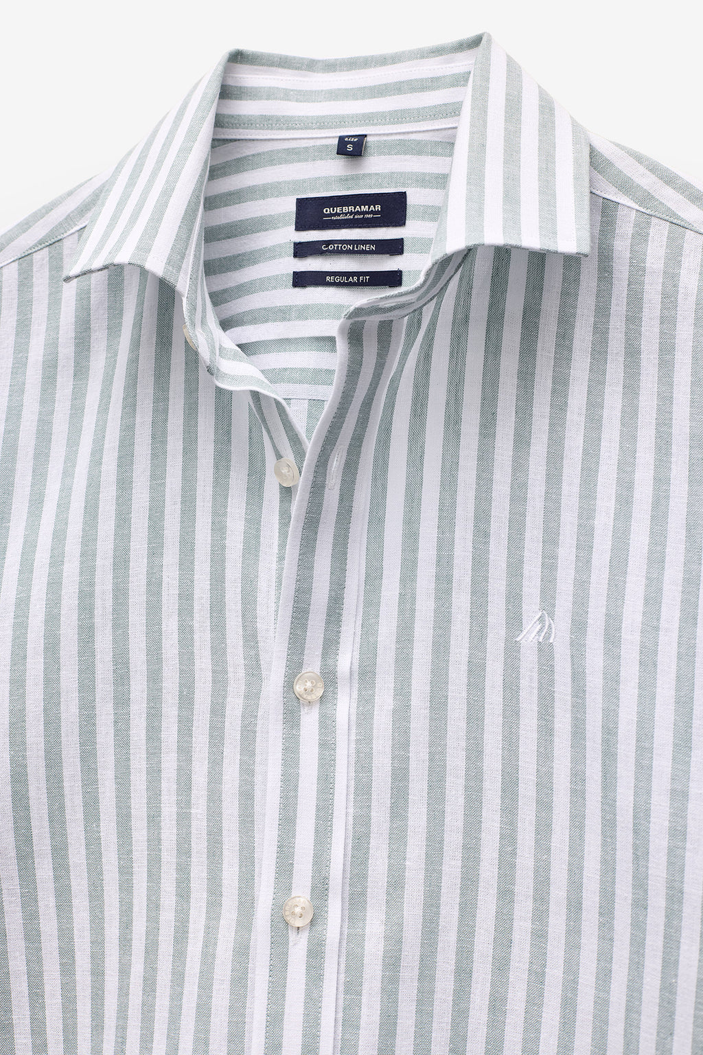 CAMISA ÀS RISCAS ALGODÃO E LINHO