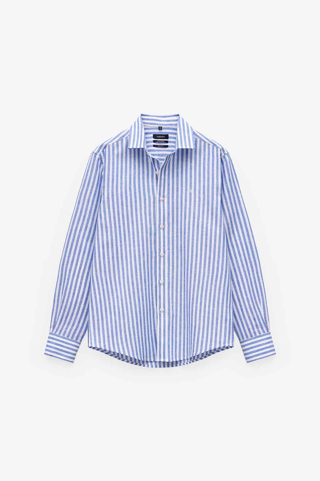 CAMISA ÀS RISCAS ALGODÃO E LINHO
