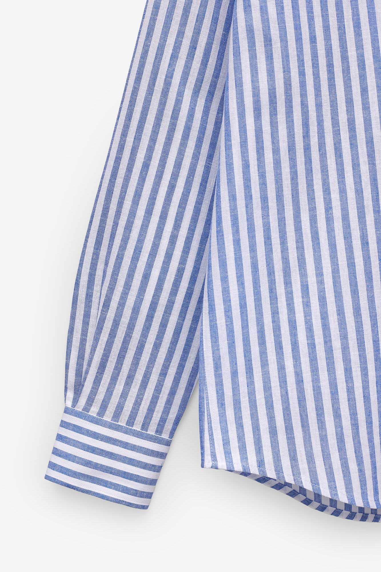 CAMISA ÀS RISCAS ALGODÃO E LINHO