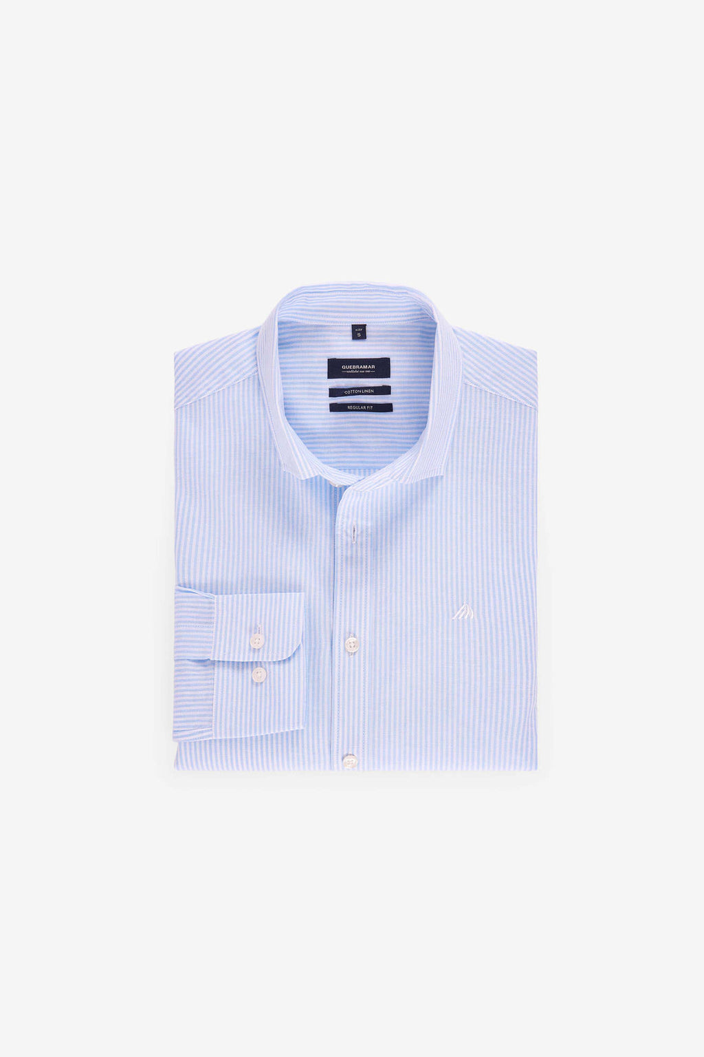 CAMISA ALGODÃO E LINHO ÀS RISCAS