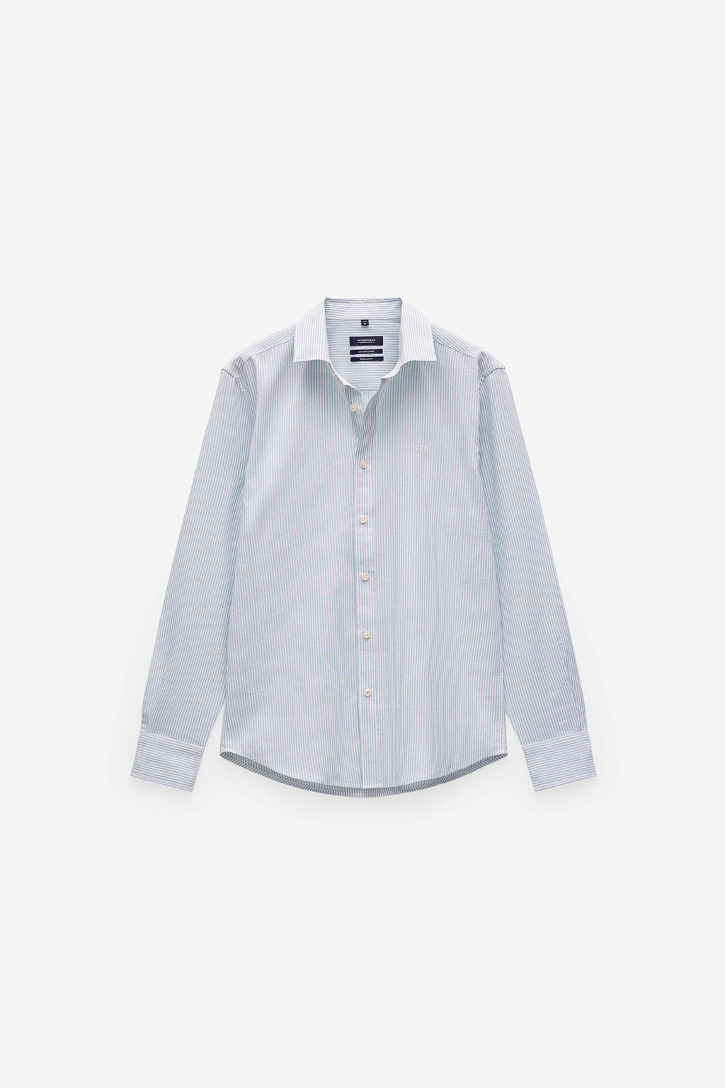 CAMISA ALGODÃO E LINHO ÀS RISCAS