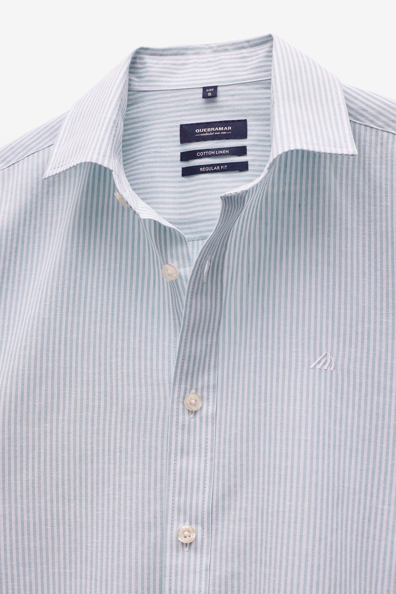 CAMISA ALGODÃO E LINHO ÀS RISCAS