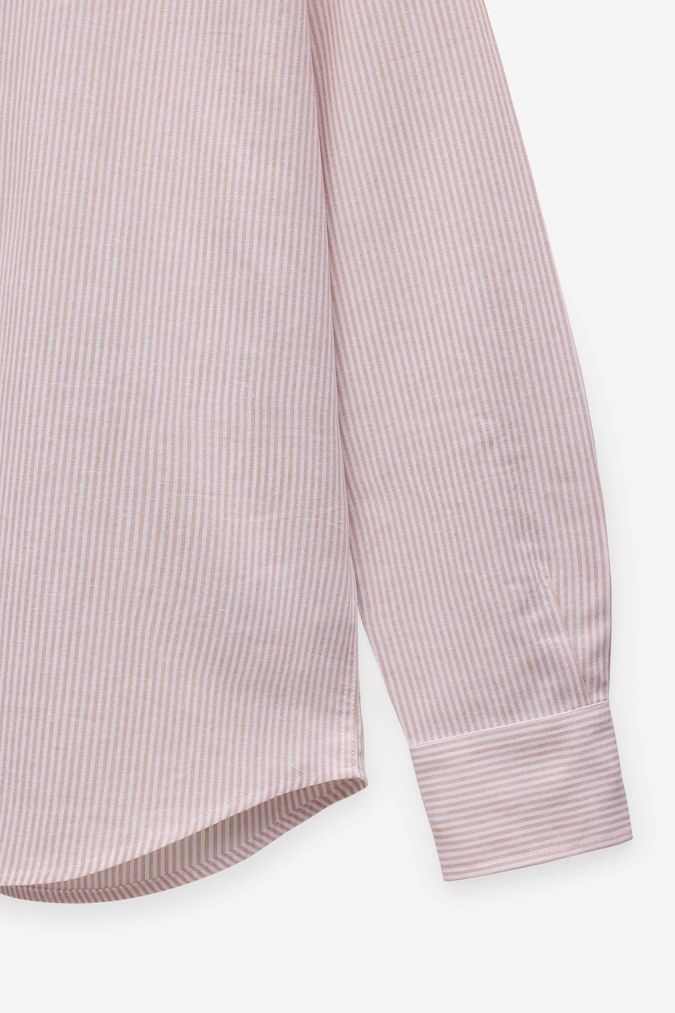 CAMISA ALGODÃO E LINHO ÀS RISCAS