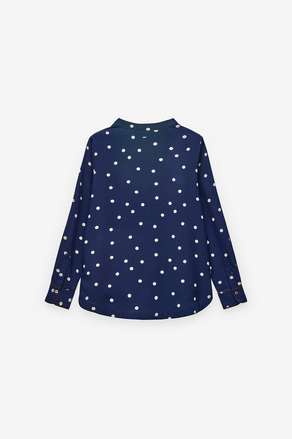 CAMISA POLKA DOTS COM FITA EM CONTRASTE