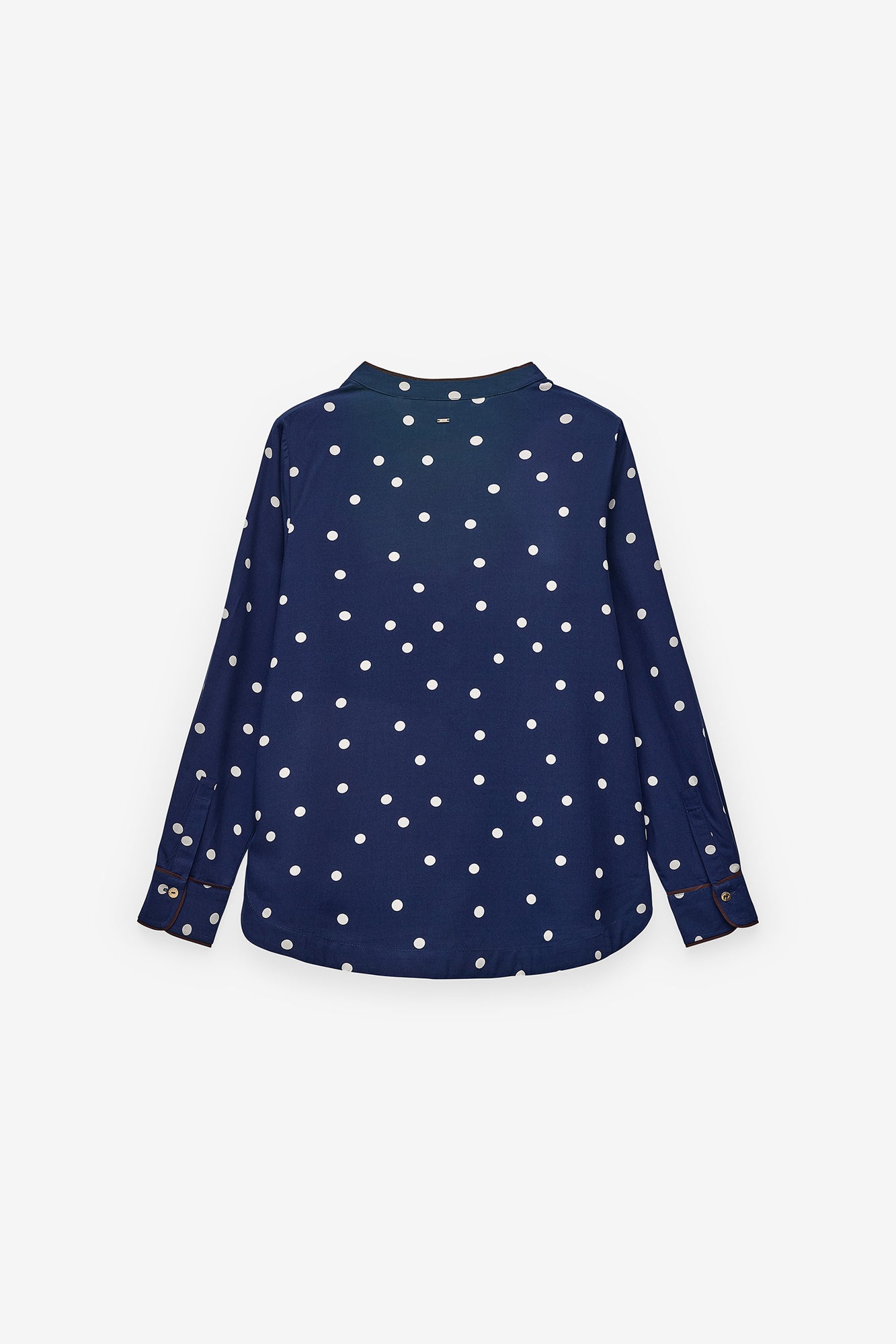 CAMISA POLKA DOTS COM FITA EM CONTRASTE