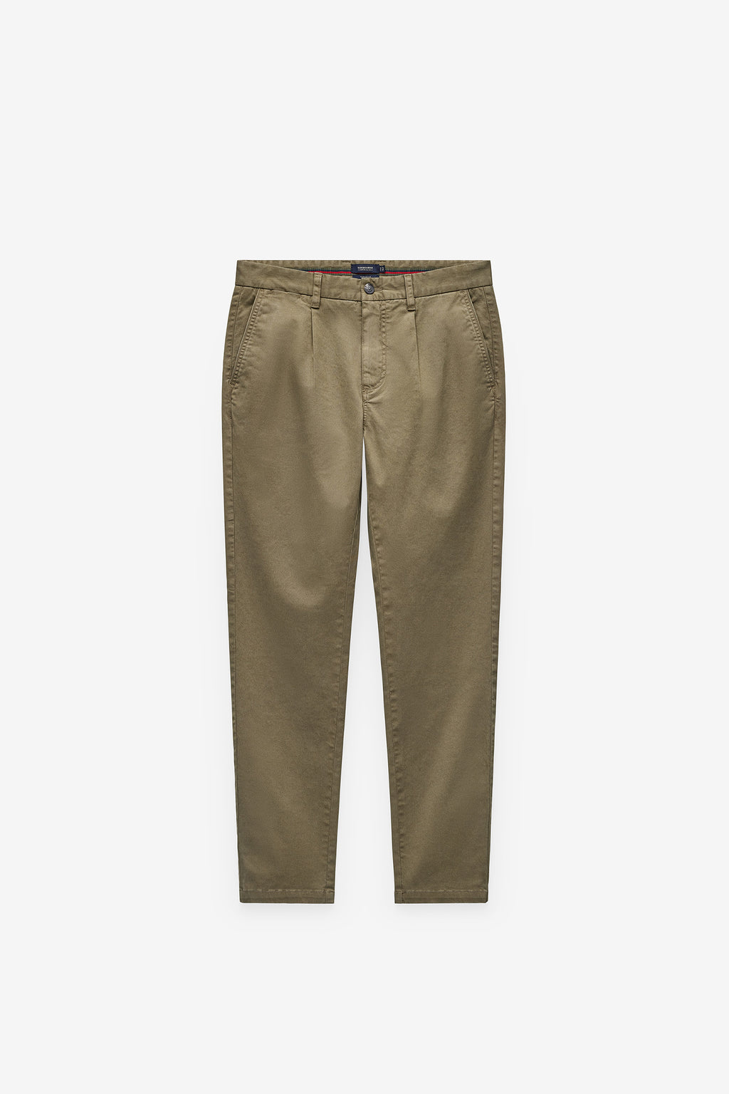 CALÇAS CHINO TAPERED FIT COM PINÇAS