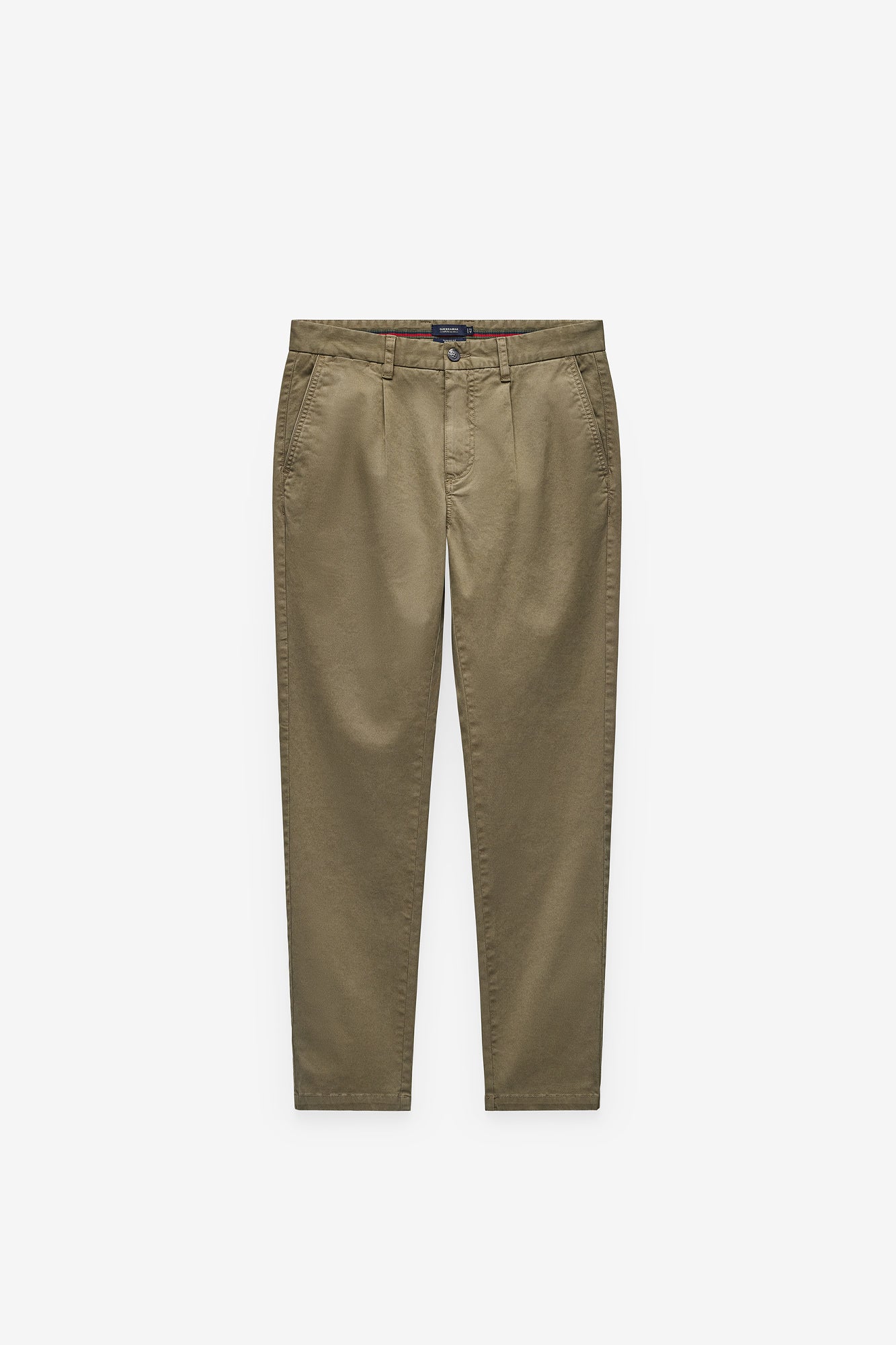 CALÇAS CHINO TAPERED FIT COM PINÇAS
