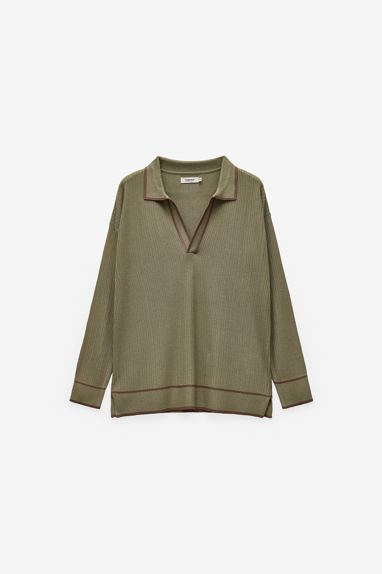 CAMISOLA DE MALHA COM GOLA DE POLO
