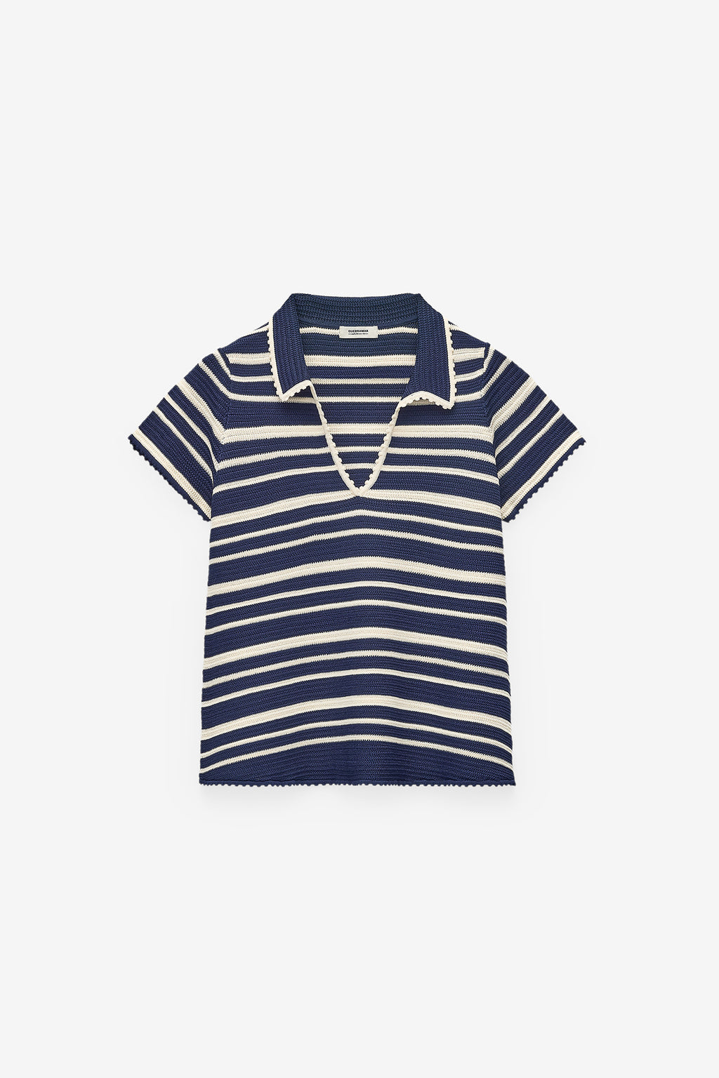 POLO ÀS RISCAS EM MALHA