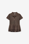 POLO EM MALHA COM PEPLUM