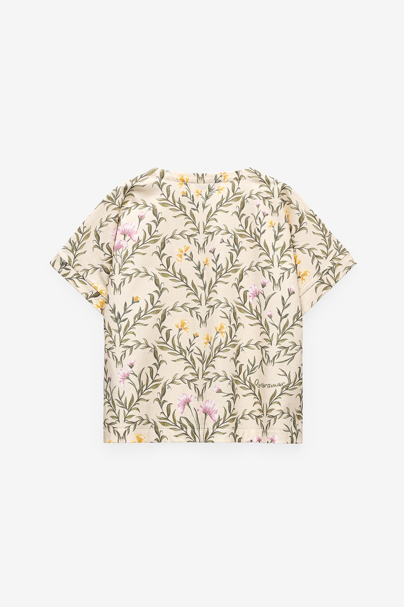 T-SHIRT ESTAMPADA COM BOTÕES