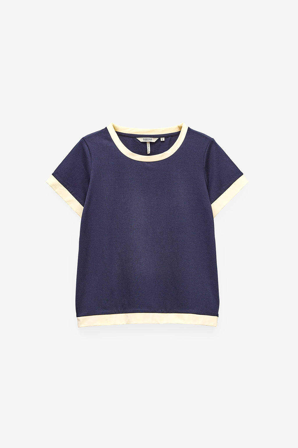 T-SHIRT COM CÓS E PUNHOS EM CONTRASTE