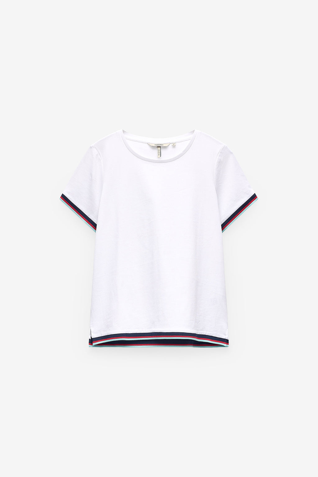 T-SHIRT COM RIBS A CONTRASTE