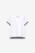 T-SHIRT COM RIBS A CONTRASTE
