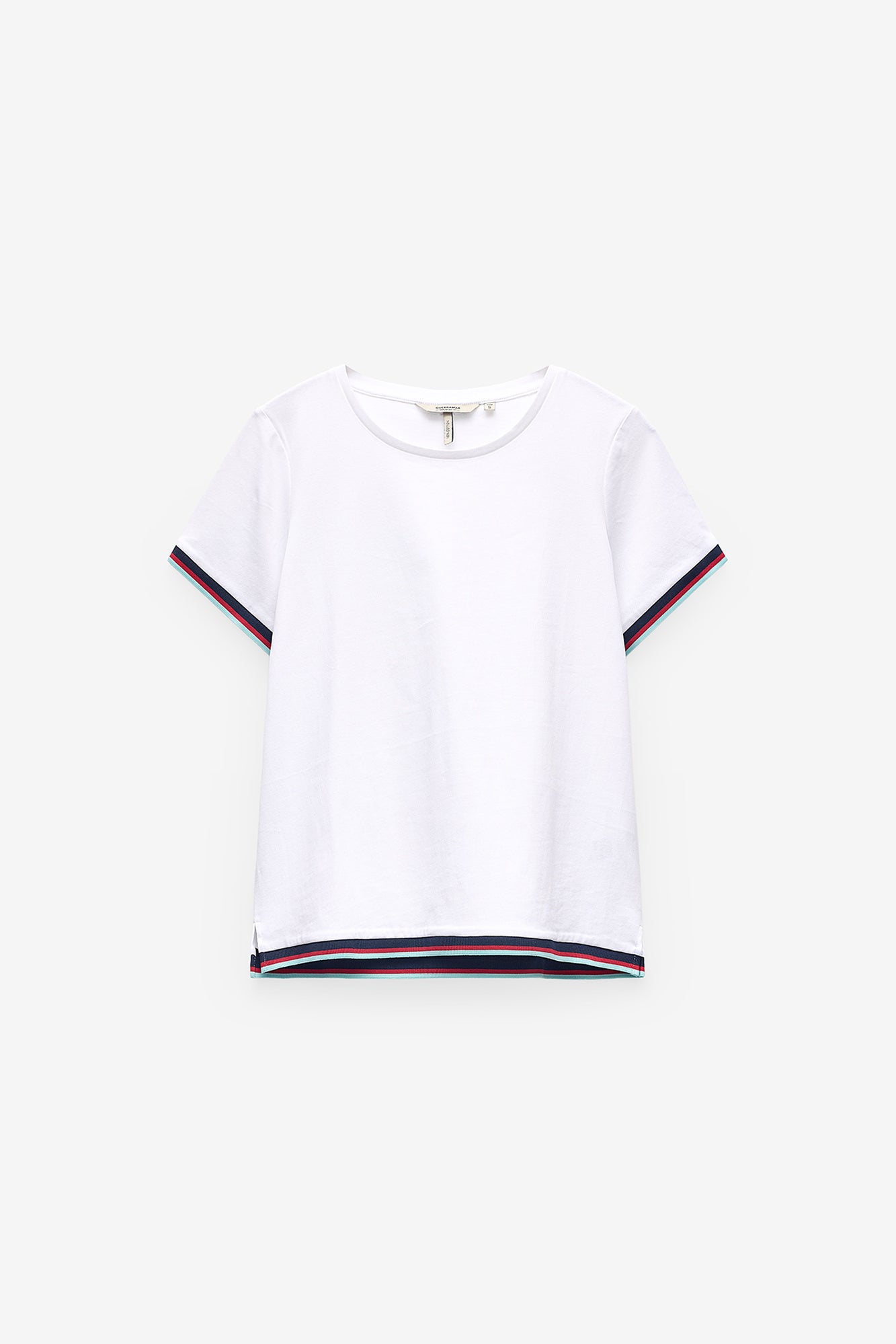 T-SHIRT COM RIBS A CONTRASTE