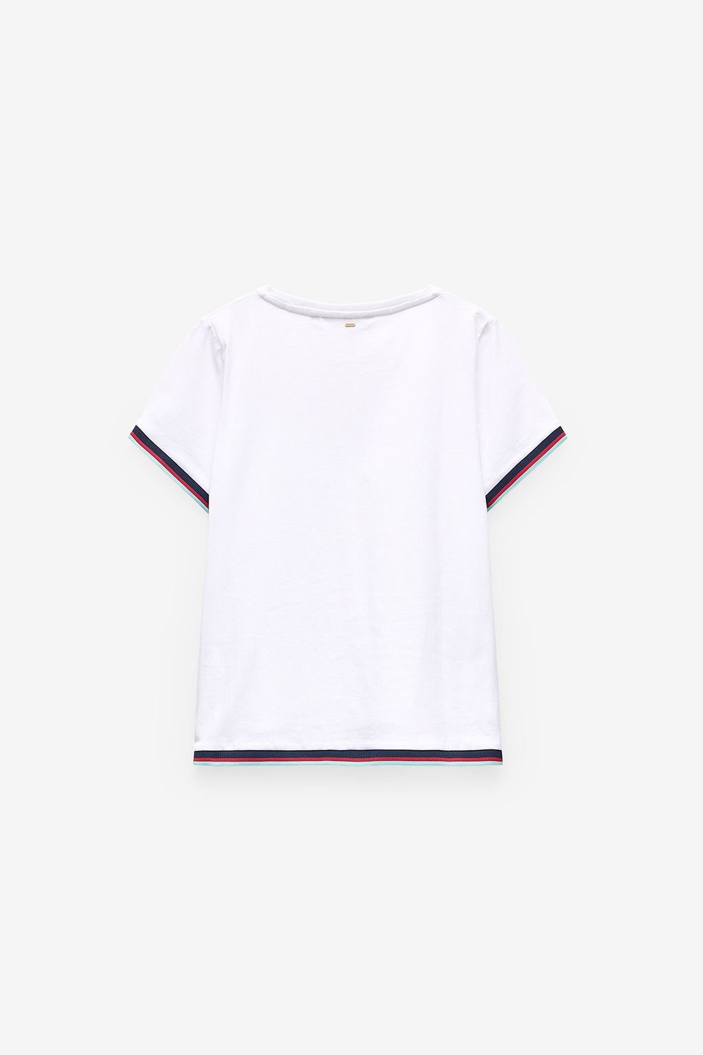 T-SHIRT COM RIBS A CONTRASTE
