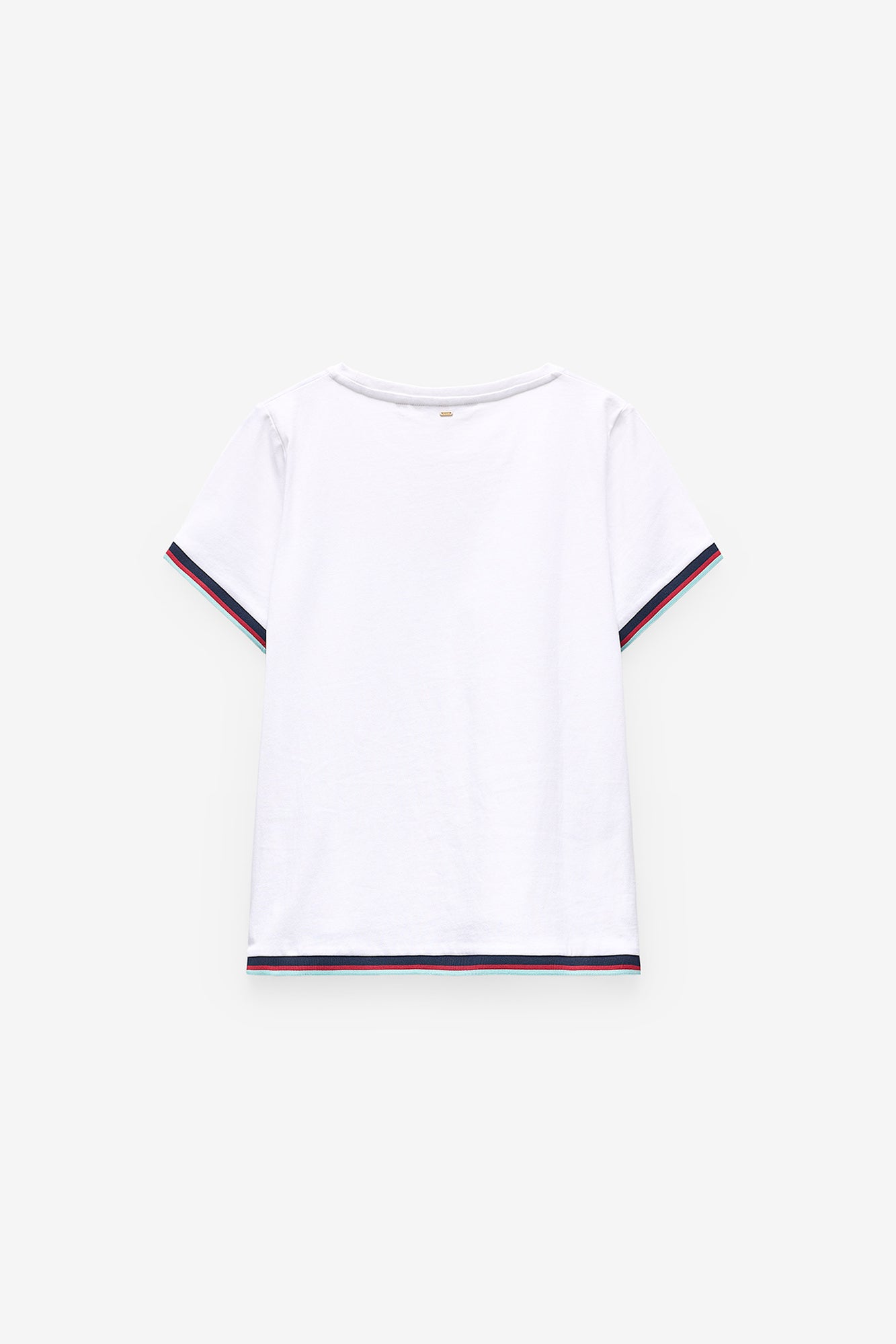 T-SHIRT COM RIBS A CONTRASTE