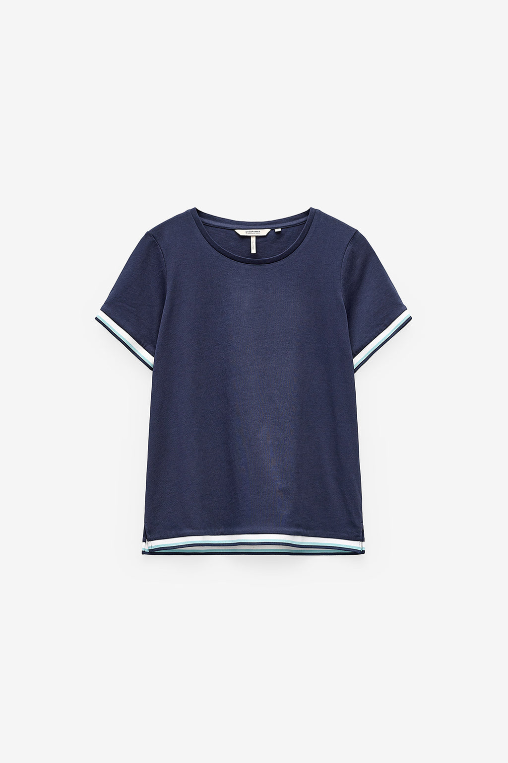 T-SHIRT COM RIBS A CONTRASTE