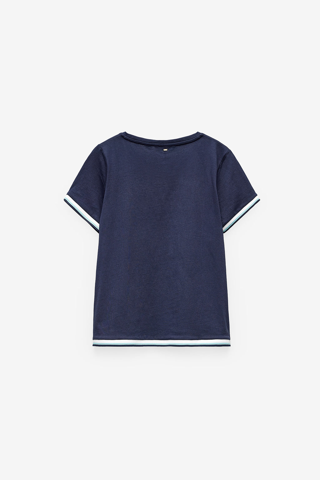 T-SHIRT COM RIBS A CONTRASTE