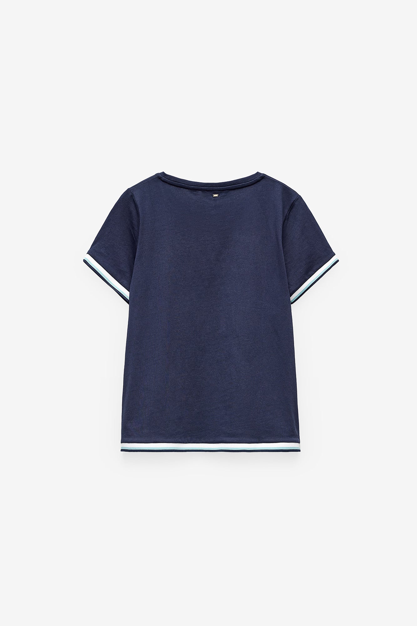 T-SHIRT COM RIBS A CONTRASTE