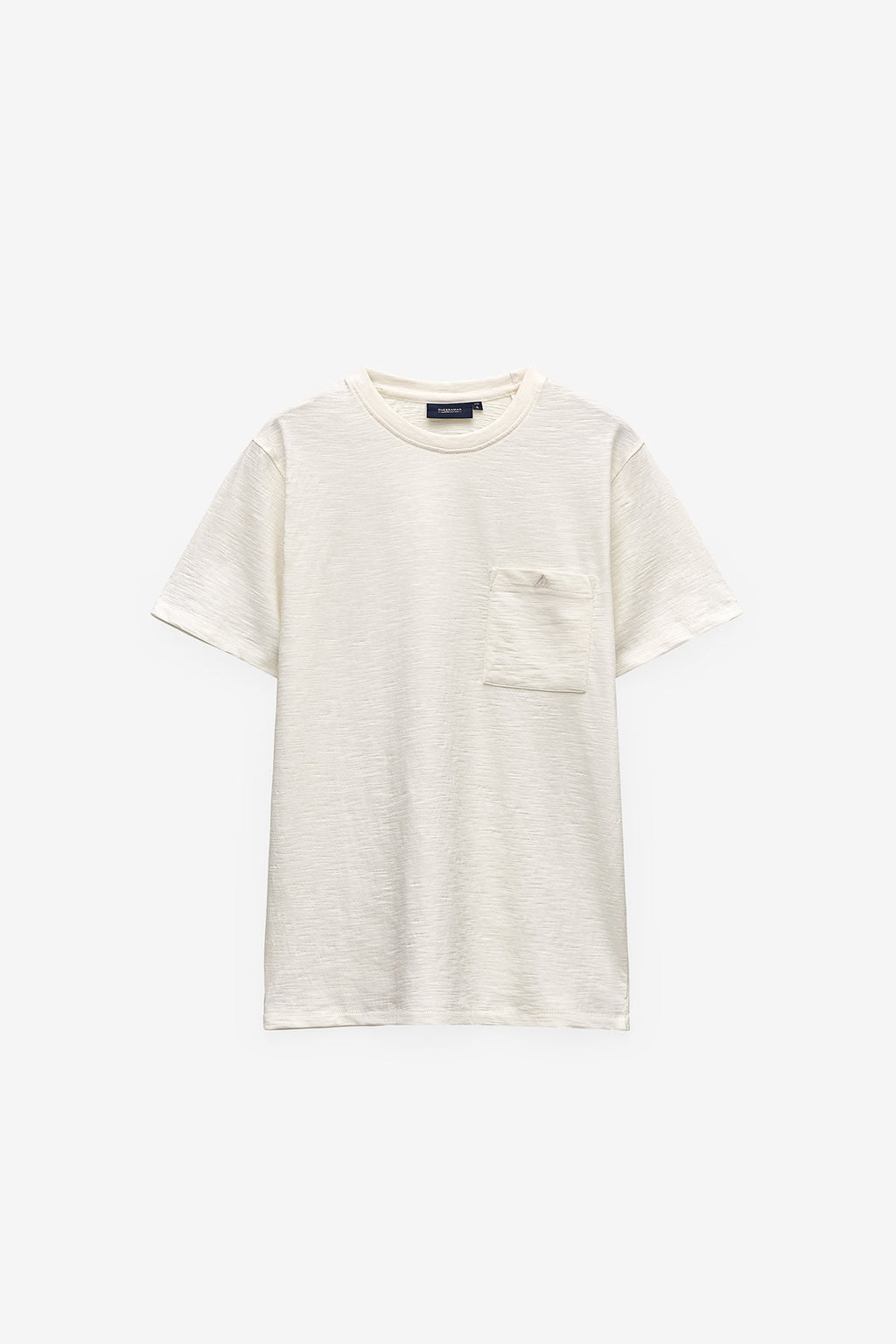 T-SHIRT EM SLUB LAVADA COM BOLSO