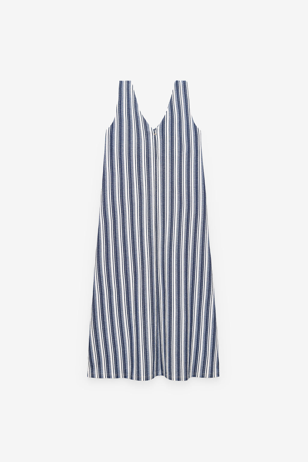 VESTIDO ÀS RISCAS COM ALÇAS TORCIDAS