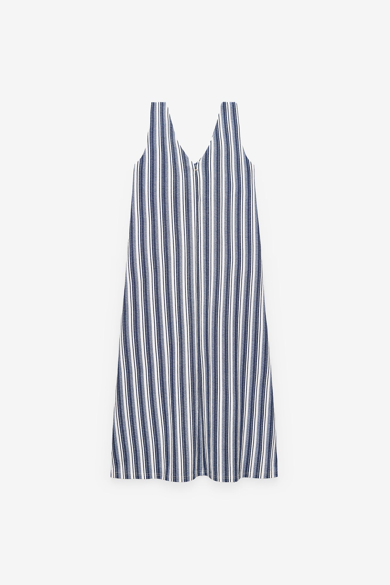 VESTIDO ÀS RISCAS COM ALÇAS TORCIDAS