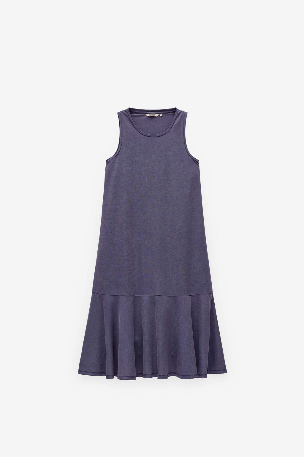 VESTIDO MIDI CON VOLANTE