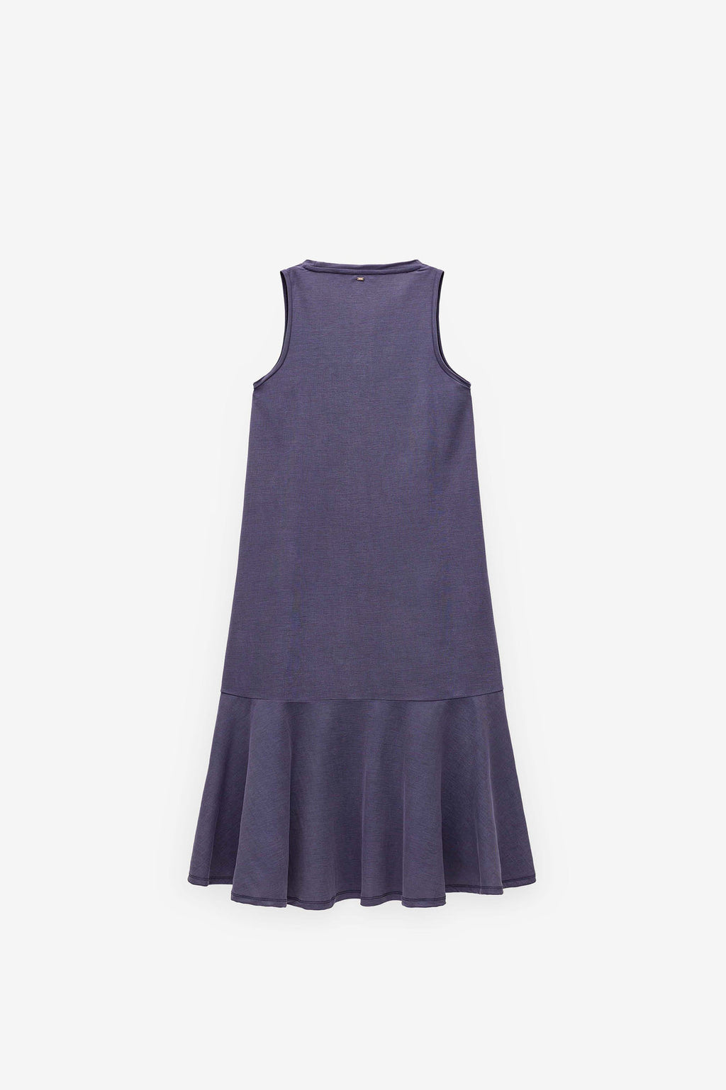VESTIDO MIDI CON VOLANTE