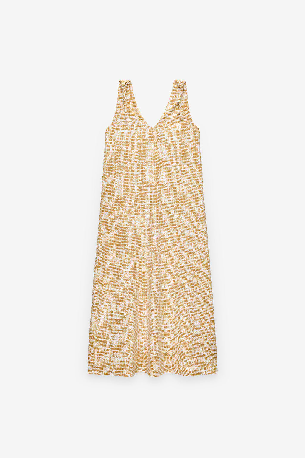 VESTIDO ESTAMPADO COM ALÇAS TORCIDAS