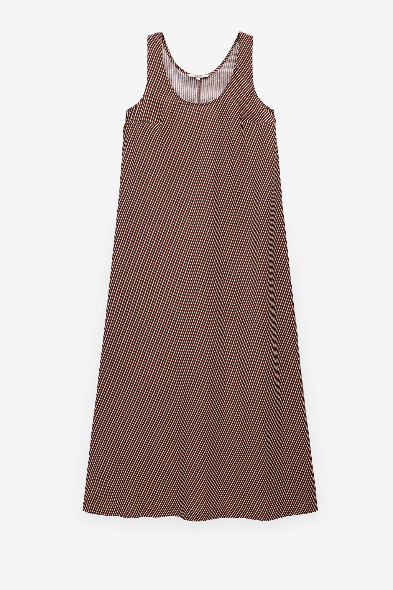 VESTIDO DE ALÇAS COMPRIDO ÀS RISCAS