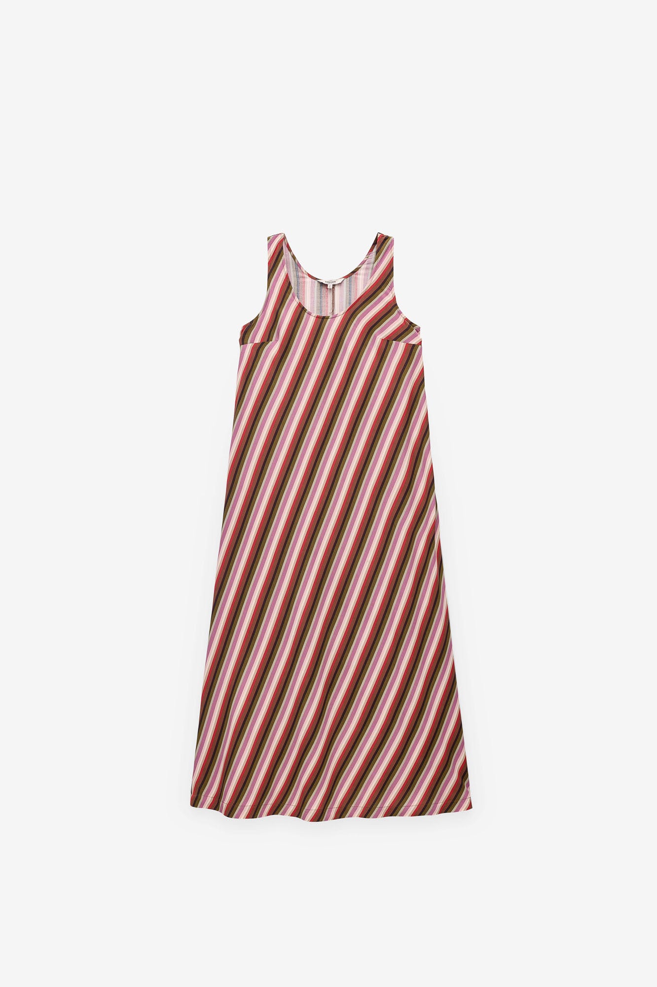 VESTIDO DE ALÇAS COMPRIDO ÀS RISCAS