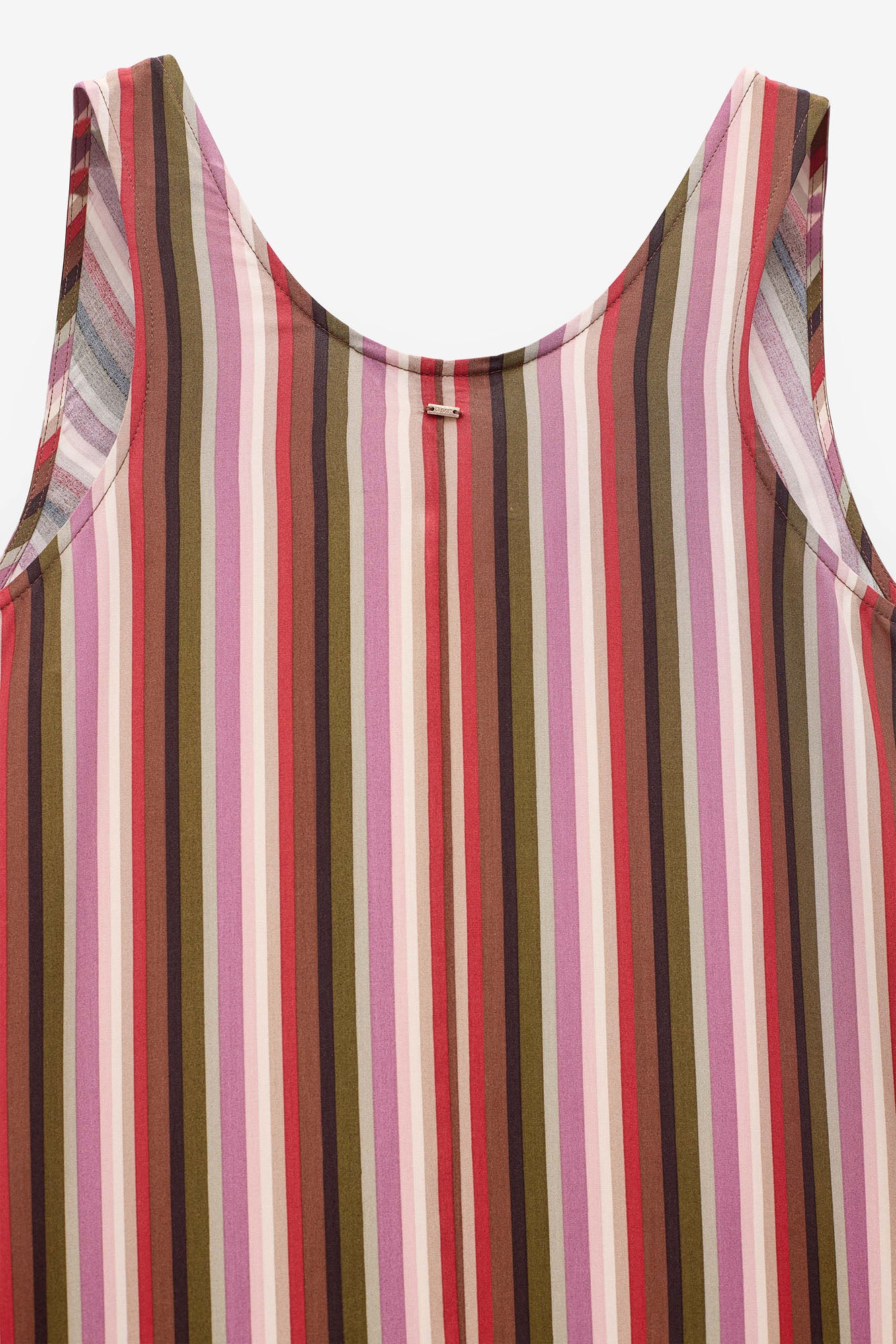 VESTIDO DE ALÇAS COMPRIDO ÀS RISCAS