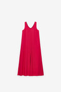 VESTIDO LISO COMPRIDO COM CONTRASTES